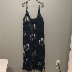 Lucky Brand Black and White Spaghetti Strap Maxi Dress